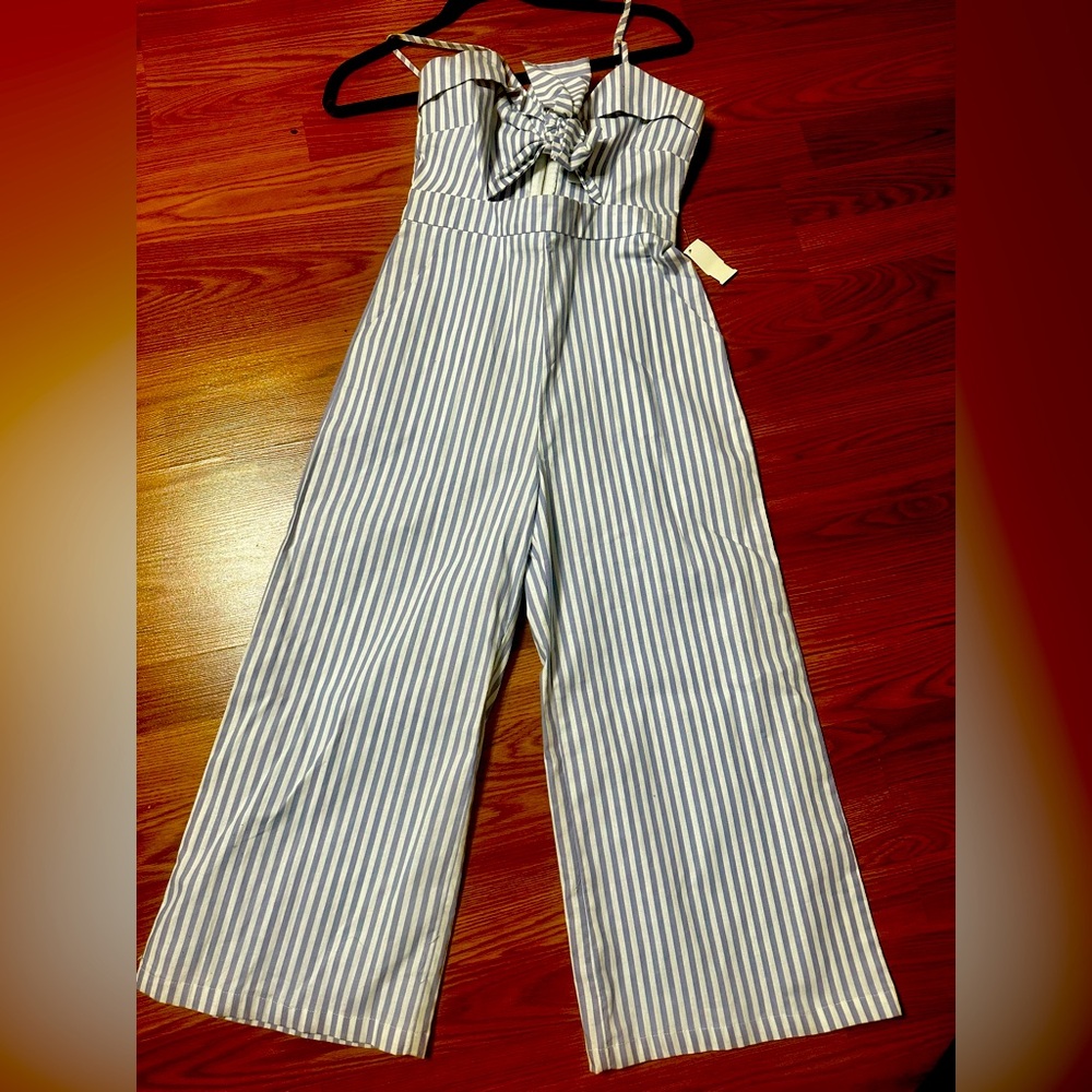 Seeksucker print jumpsuit